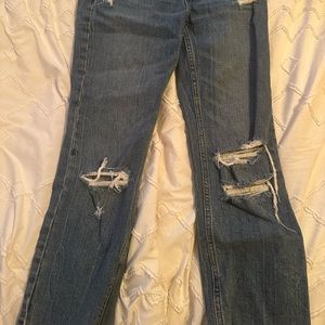 Abercrombie the ankle straight ultra high rise jeans